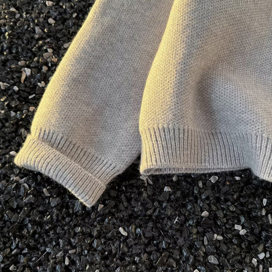 Unisex Kuscheliger melierter Feinstrick-Pullover mit Raglanärmeln und geripptem Rundhals Nord Taschen