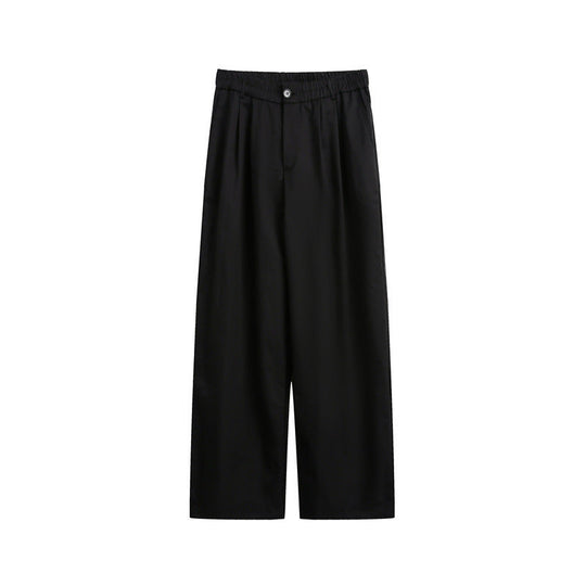 Damen Lockerweite Palazzo‑Hose mit elastischem Bund, Bundfalten und geradem Bein Nord Taschen