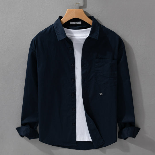 Herren Leichtes Baumwoll-Overshirt im Hemdjackenstil mit Kentkragen, aufgesetzter Brusttasche und Relaxed‑Fit Nord Taschen