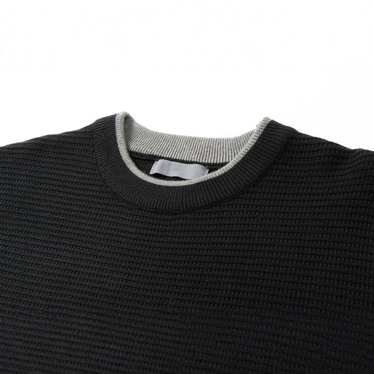Damen Strukturiertes Rundhals-Sweatshirt mit seitlichem Keilschlitz Nord Taschen