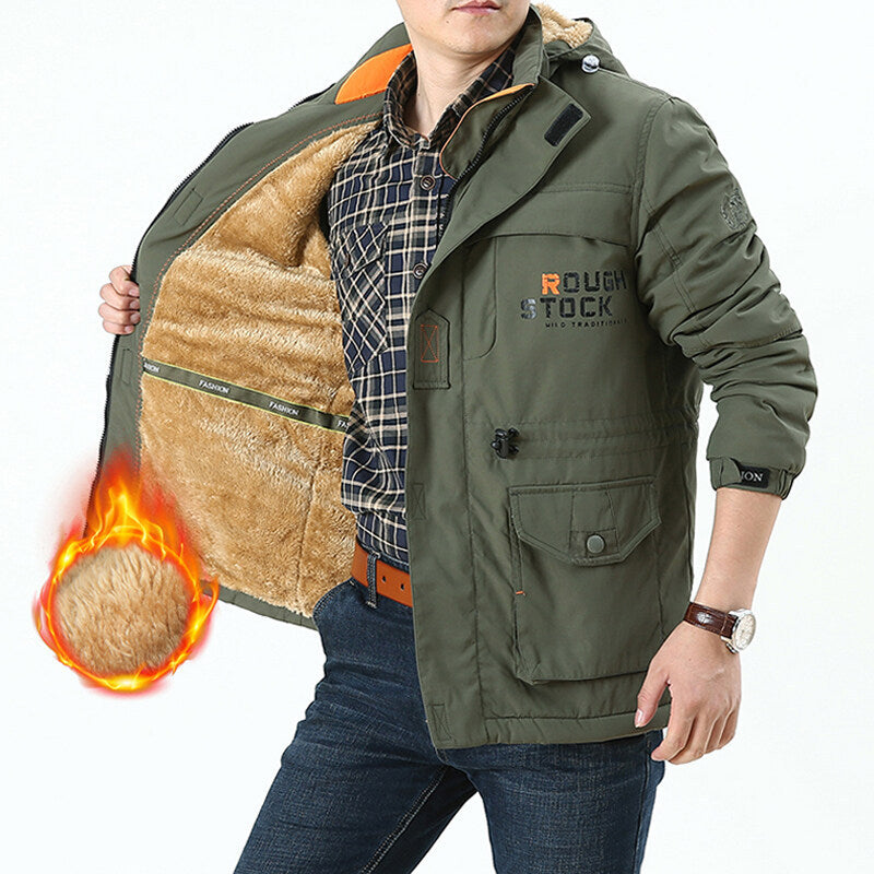 Herren gefütterte Winterjacke Nord Taschen