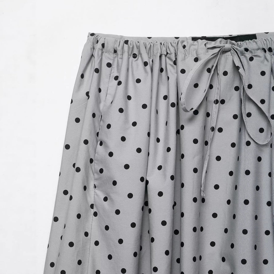 Damen Midirock mit elastischem Bund, Plissee‑Optik und Polka‑Dot‑Muster Nord Taschen