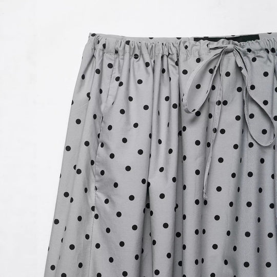 Damen Midirock mit elastischem Bund, Plissee‑Optik und Polka‑Dot‑Muster Nord Taschen