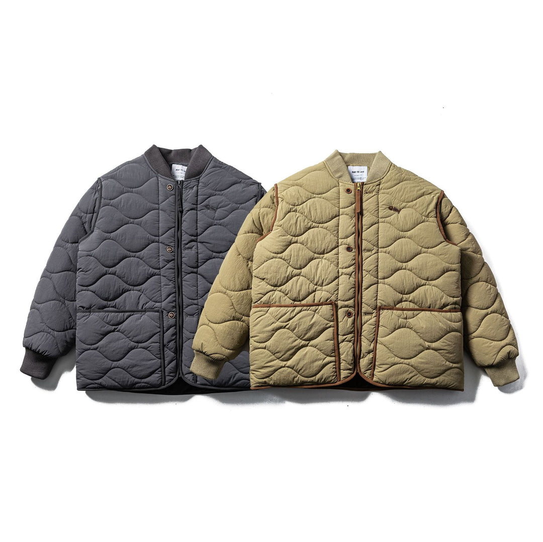 Herren Gestepptes Boxy‑Blouson mit Wellensteppung und Lederpaspel Nord Taschen