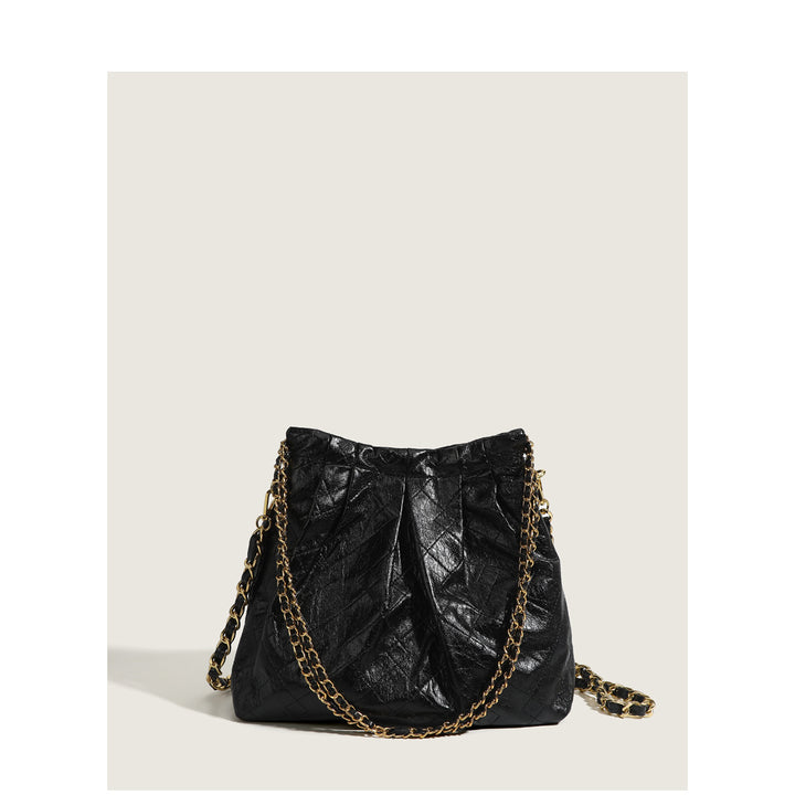 Damen Hobo-Tasche mit edler Faltentechnik und funkelndem Kettenriemen Nord Taschen
