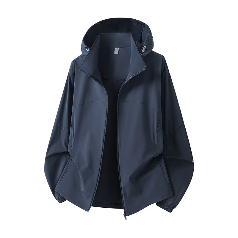 Herren Leichte Kapuzen-Regenjacke mit atmungsaktivem Softshell-Material und elastischen Bündchen Nord Taschen