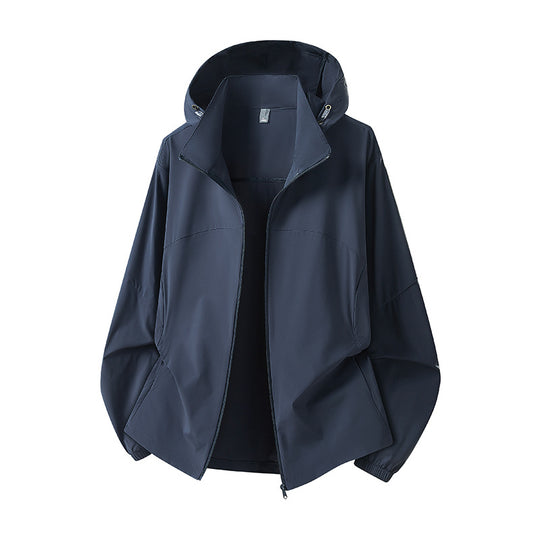 Herren Leichte Kapuzen-Regenjacke mit atmungsaktivem Softshell-Material und elastischen Bündchen Nord Taschen