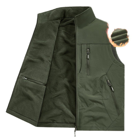 Herren Thermo-Fleece Outdoorweste mit wärmender Teddyfutter-Innenseite, winddichter Außenlage & Multifunktions-Reißverschlusstaschen Nord Taschen