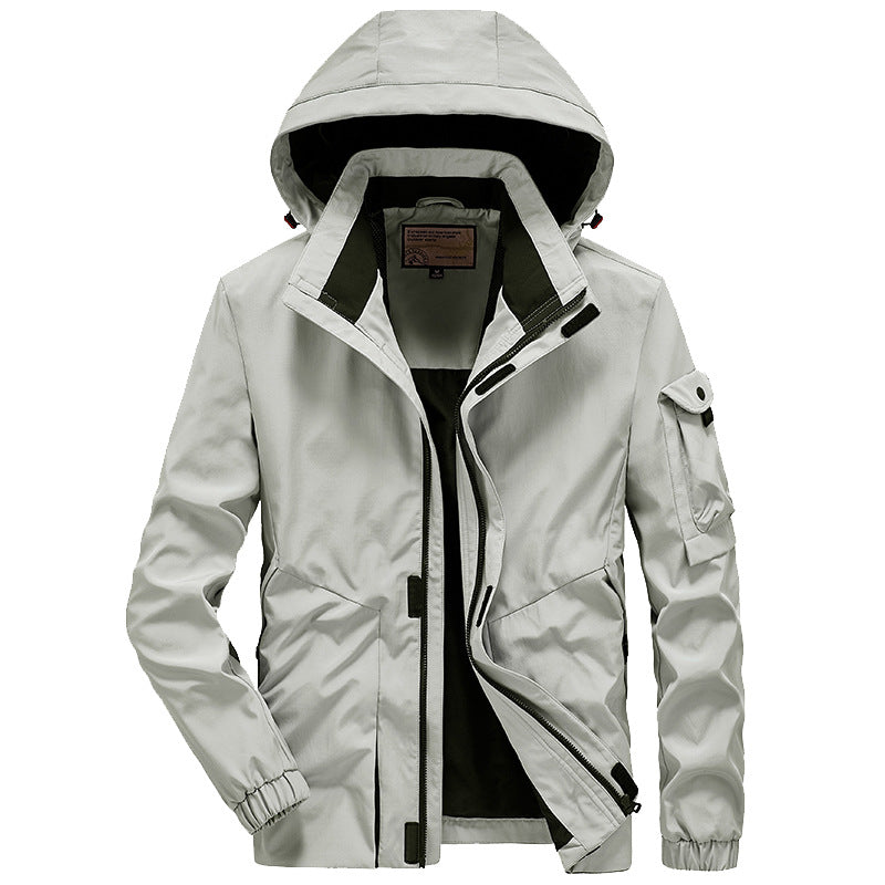 Herren Leichte Multifunktions-Outdoor-Windjacke mit Kapuze und Ärmel‑Tasche Nord Taschen