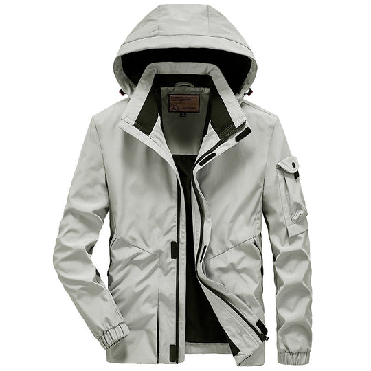 Herren Leichte Multifunktions-Outdoor-Windjacke mit Kapuze und Ärmel‑Tasche Nord Taschen