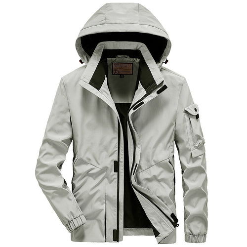 Herren Leichte Multifunktions-Outdoor-Windjacke mit Kapuze und Ärmel‑Tasche Nord Taschen