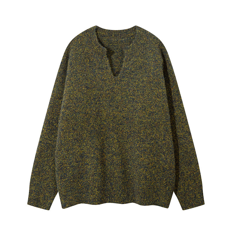 Unisex Oversize-Strickpullover mit kurzem V-Schlitzkragen Nord Taschen