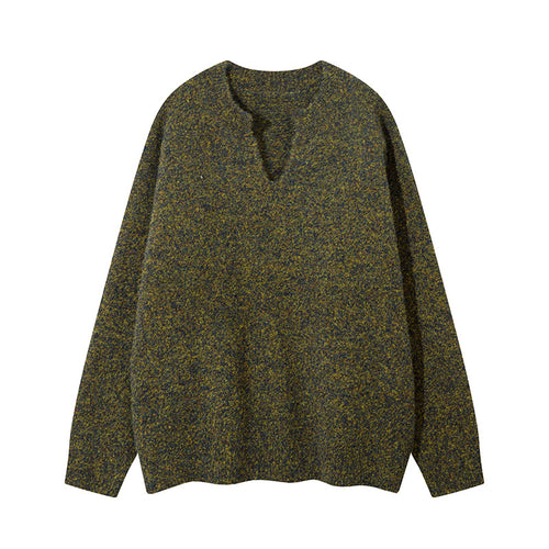 Unisex Oversize-Strickpullover mit kurzem V-Schlitzkragen Nord Taschen