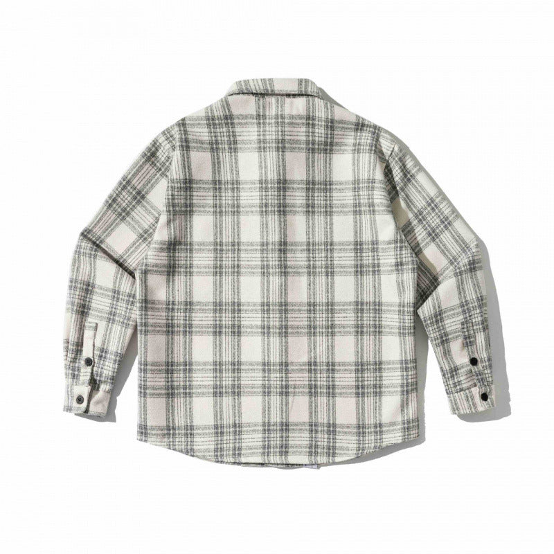 Unisex Kastenförmiges kariertes Flanell-Overshirt mit weicher Angrauung und Brusttasche Nord Taschen