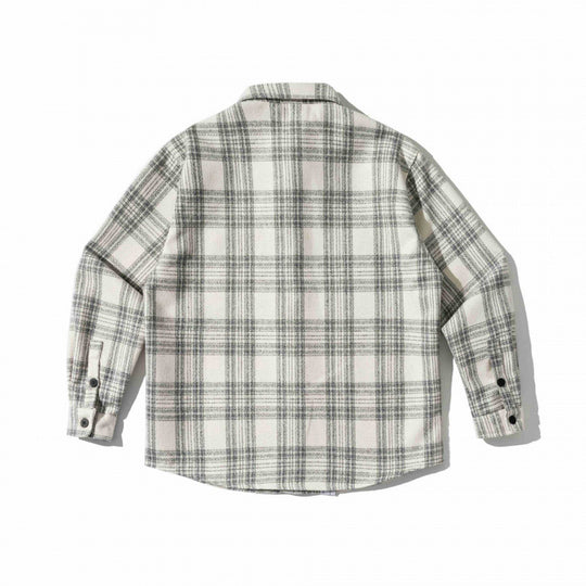 Unisex Kastenförmiges kariertes Flanell-Overshirt mit weicher Angrauung und Brusttasche Nord Taschen