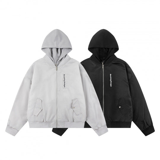 Unisex Oversize Kapuzen-Blousonjacke mit Rippbündchen und Pattentaschen Nord Taschen