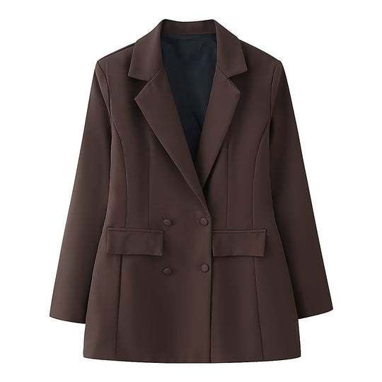 Damen 20+ taillierter doppeltreihiger Blazer mit Pattentaschen und fein strukturierter Silhouette Nord Taschen