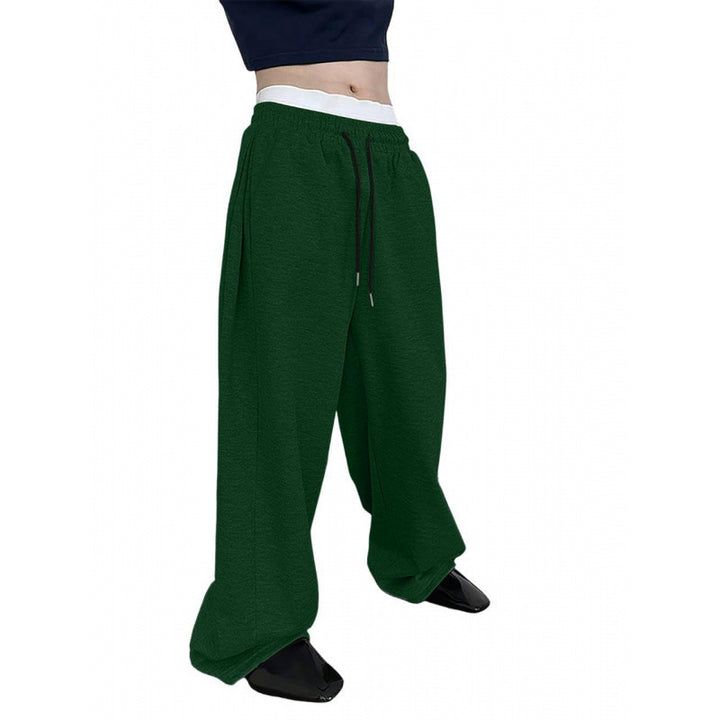 Damen weite Oversize Jogginghose mit tiefem Schritt, elastischem Bund und Kordelzug Nord Taschen