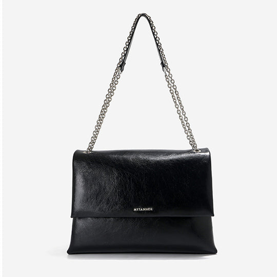 Damen Clutch mit hochwertiger Hochglanz-Oberfläche und eleganter Kette Nord Taschen