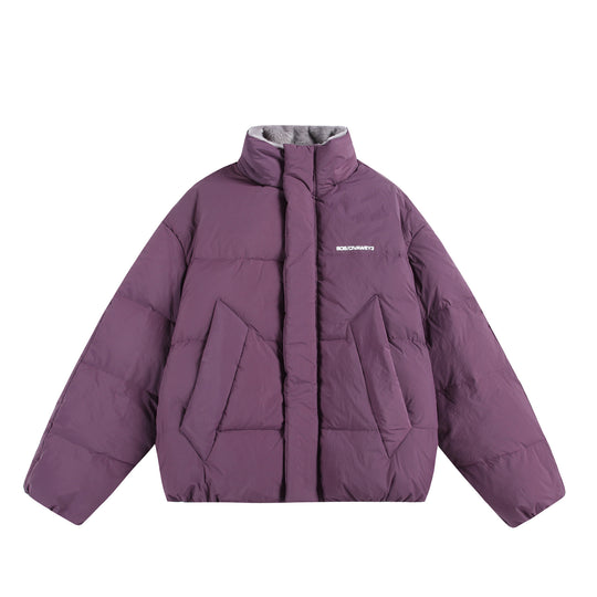 Damen Oversize Steppjacke mit hohem Plüschkragen und Windschutzleiste Nord Taschen