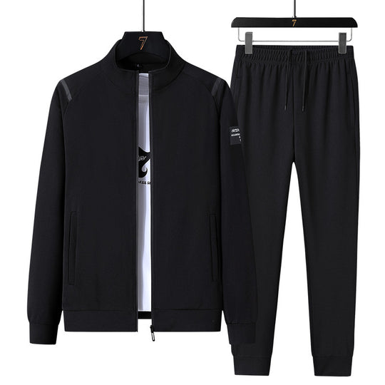 Herren Sportlicher Trainingsanzug-Set mit Reißverschlussjacke, Rundhalsausschnitt-Sweatshirt und Slim-Fit Jogginghose Nord Taschen
