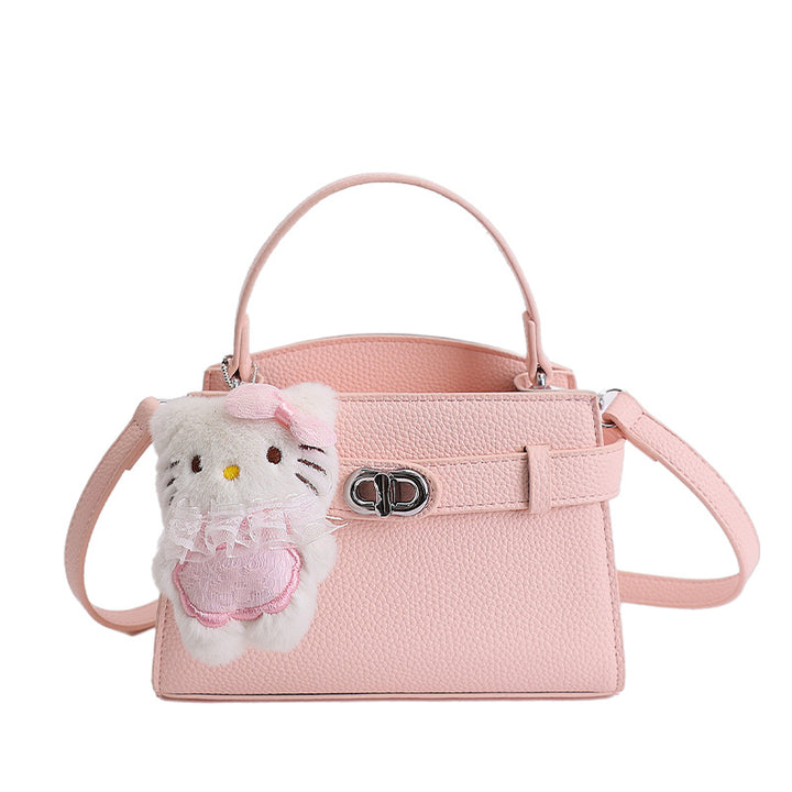 Damen trendige Handtasche mit verspieltem Tieranhänger Nord Taschen