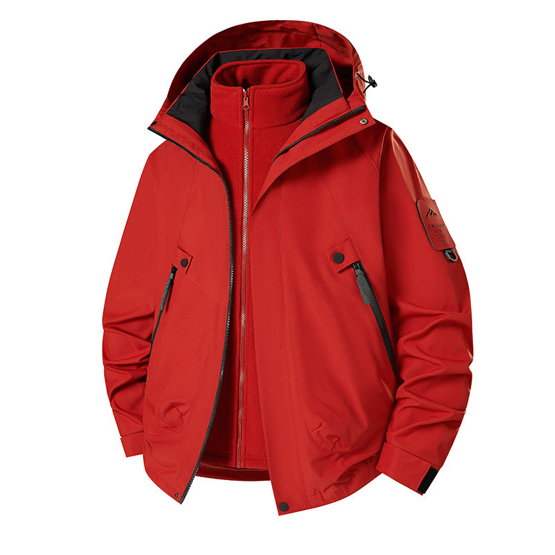 Herren 3‑in‑1 Softshell-Parka mit abnehmbarer Fleece-Innenjacke und technischer Kapuze Nord Taschen