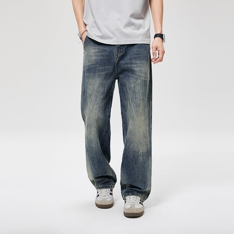 Herren Baggy-Jeans im Vintage‑Wash mit hoher Bundhöhe, relaxed Bein & dezenter Distressed‑Optik Nord Taschen