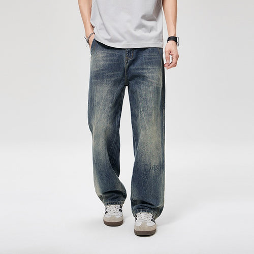 Herren Baggy-Jeans im Vintage‑Wash mit hoher Bundhöhe, relaxed Bein & dezenter Distressed‑Optik Nord Taschen