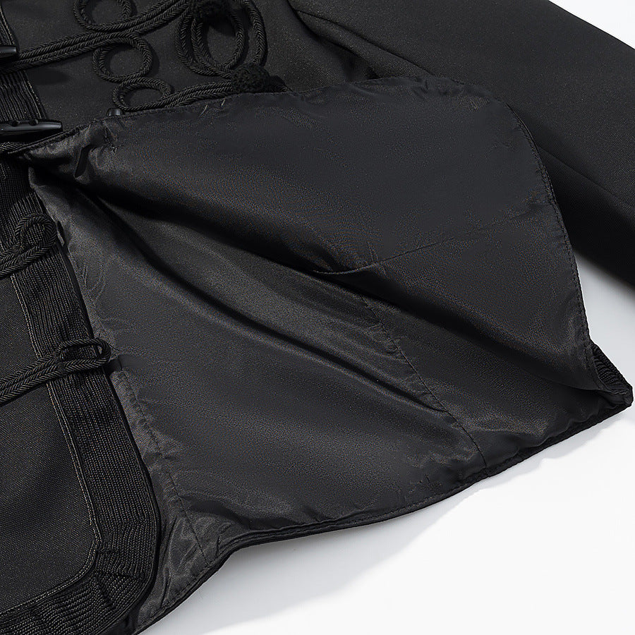 Damen Kurzjacke im Militärstil mit Kordverzierungen und Stehkragen Nord Taschen