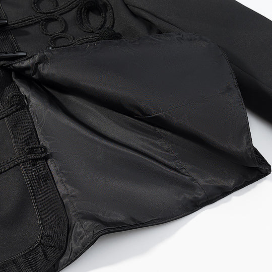 Damen Kurzjacke im Militärstil mit Kordverzierungen und Stehkragen Nord Taschen
