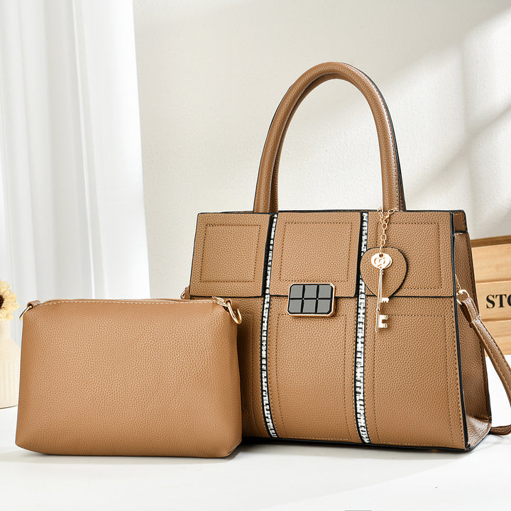 Damen Handtasche mit eleganter Kroko-Prägung und abnehmbarer Kosmetiktasche Nord Taschen