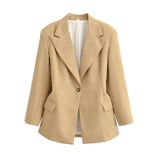 Damen Oversize-Blazer mit spitzem Revers und Pattentaschen Nord Taschen