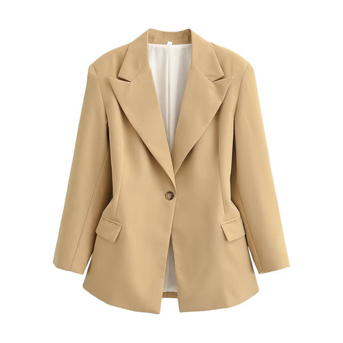Damen Oversize-Blazer mit spitzem Revers und Pattentaschen Nord Taschen