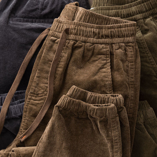 Herren Chino-Joggerhose aus Baumwollmix mit elastischem Bund, Tunnelzug und elastischen Knöchelbündchen Nord Taschen