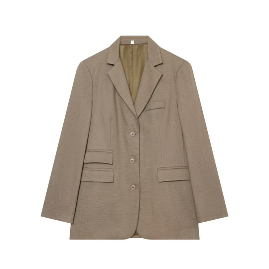 Damen Einreihiger Business-Blazer mit Pattentaschen und Reverskragen Nord Taschen