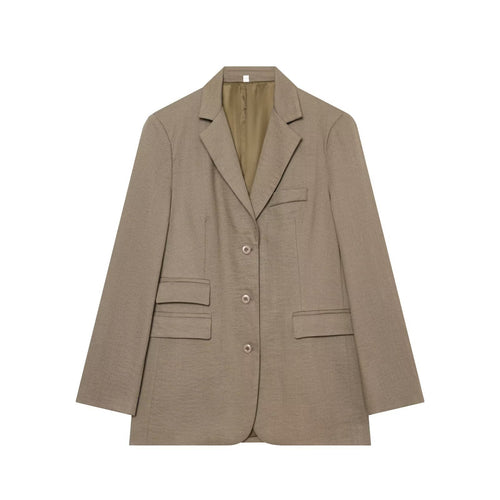 Damen Einreihiger Business-Blazer mit Pattentaschen und Reverskragen Nord Taschen