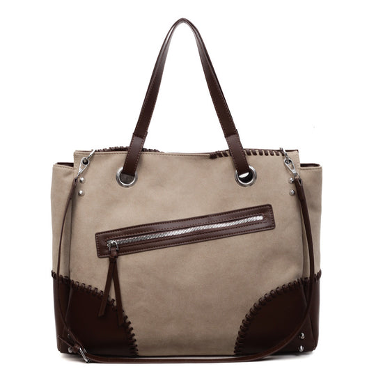 Damen elegante Handtasche mit offenen Seiten und dezenten Lederdetails Nord Taschen