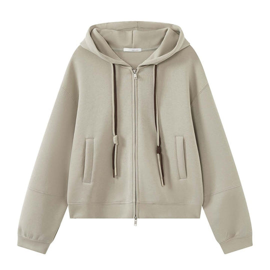Damen Oversize-Zip-Hoodie aus French Terry mit Raglanärmeln Nord Taschen