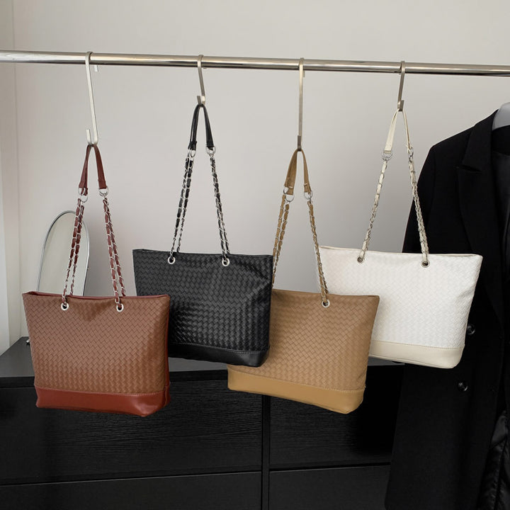 Damen Handtasche aus geflochtenem Kunstleder Nord Taschen