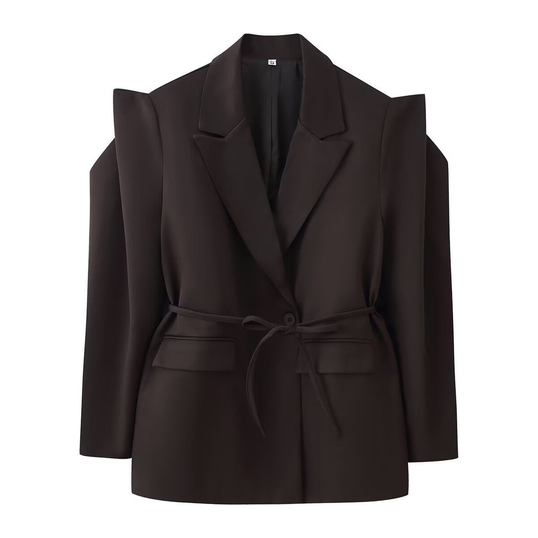 Damen 1100+ taillierter Blazer mit Tunnelzug, schmaler Kordel und Pattentaschen Nord Taschen
