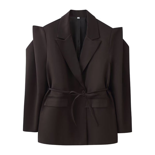 Damen 1100+ taillierter Blazer mit Tunnelzug, schmaler Kordel und Pattentaschen Nord Taschen