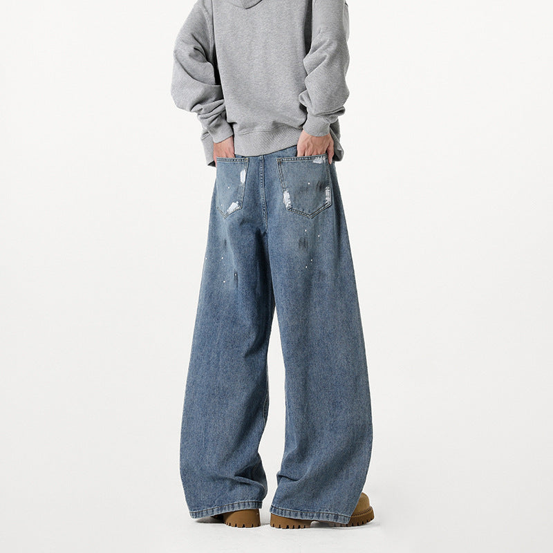 Damen Extraweite Baggy-Jeans mit Sternprint, Distressed-Details und weitem Bein Nord Taschen