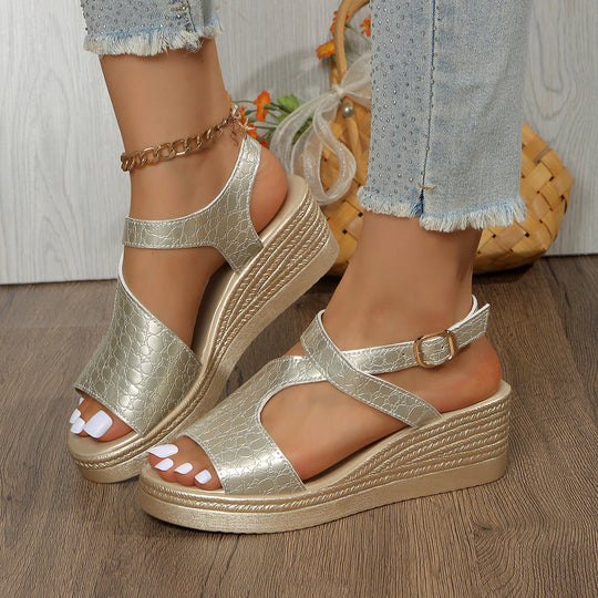 Damen Wedge-Sandaletten mit modernem Riemendesign und bequemer Fußbettung