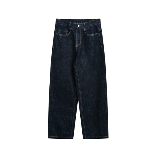 Damen Hochtaillierte verkürzte Jeanshose mit weitem Bein und sichtbaren Steppnähten Nord Taschen