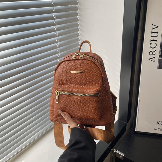 Damen Rucksack mit geflochtenem Design und goldenen Akzenten Nord Taschen