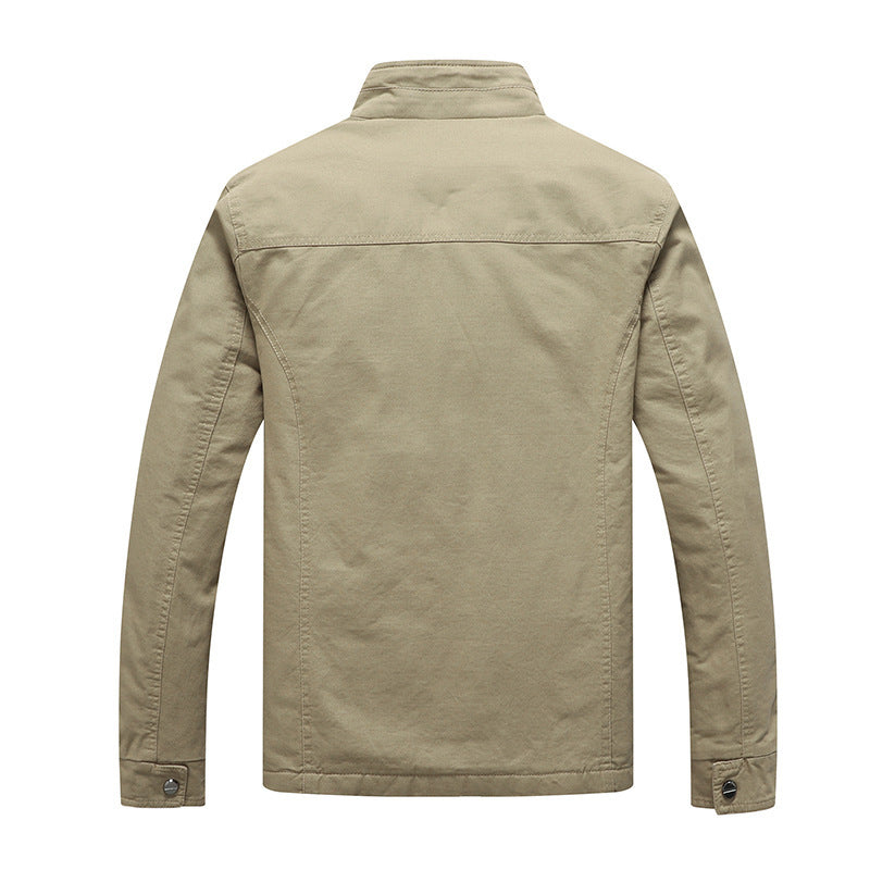 Herren Canvas-Fieldjacke mit Kunstfell-Innenfutter, Utility-Taschen und Stehkragen Nord Taschen