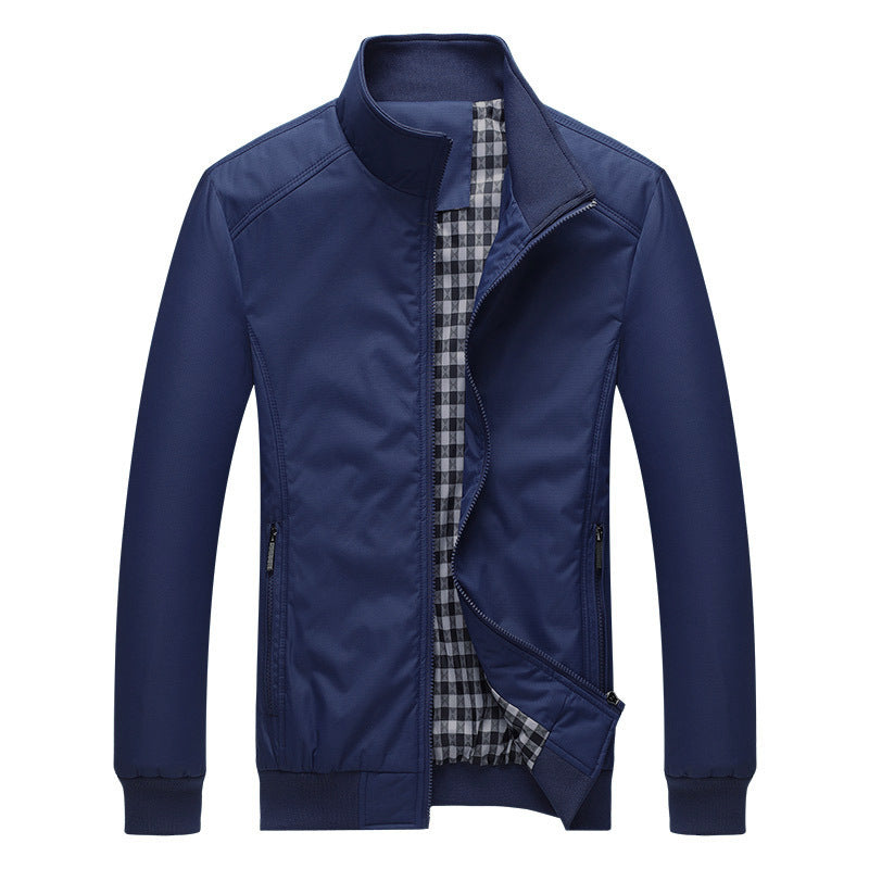 Herren leichter Zip-Blouson aus Funktionsmix mit Stehkragen und kariertem Innenfutter Nord Taschen