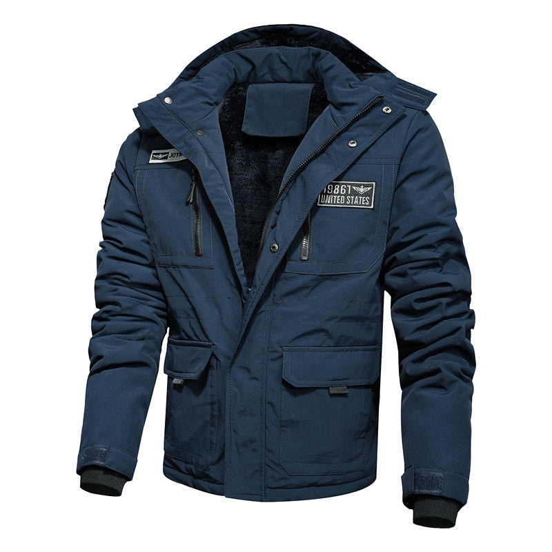 Herren Thermo-Outdoorparka mit Kunstfellkapuze, gesteppter Innenfütterung und multifunktionalen Taschen Nord Taschen