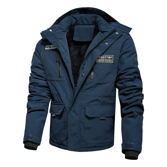 Herren Thermo-Outdoorparka mit Kunstfellkapuze, gesteppter Innenfütterung und multifunktionalen Taschen Nord Taschen